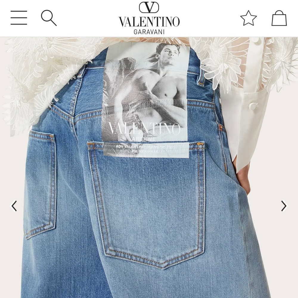 NWT Valentino DENIM JEANS ARCHIVE 1985 PRINT 26